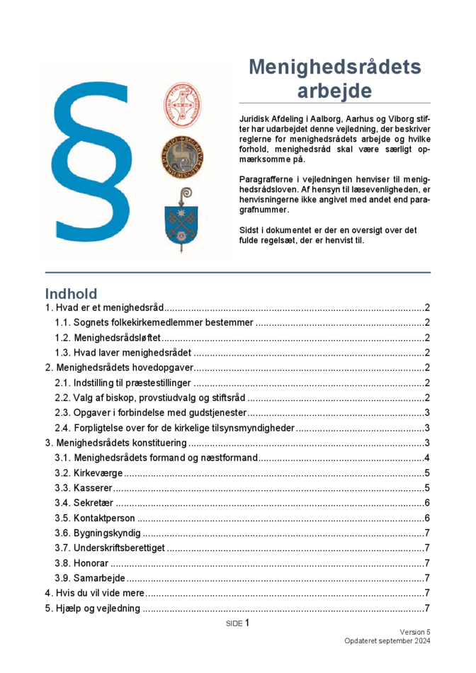 Vejledning om menighedsrådets arbejde