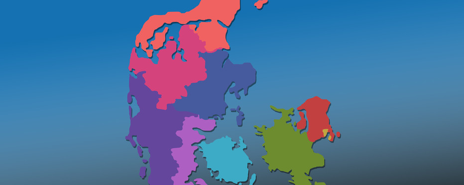 Danmarkskort inddelt i stifter